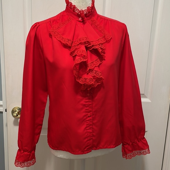 VTG Red Blouse - Picture 2 of 9
